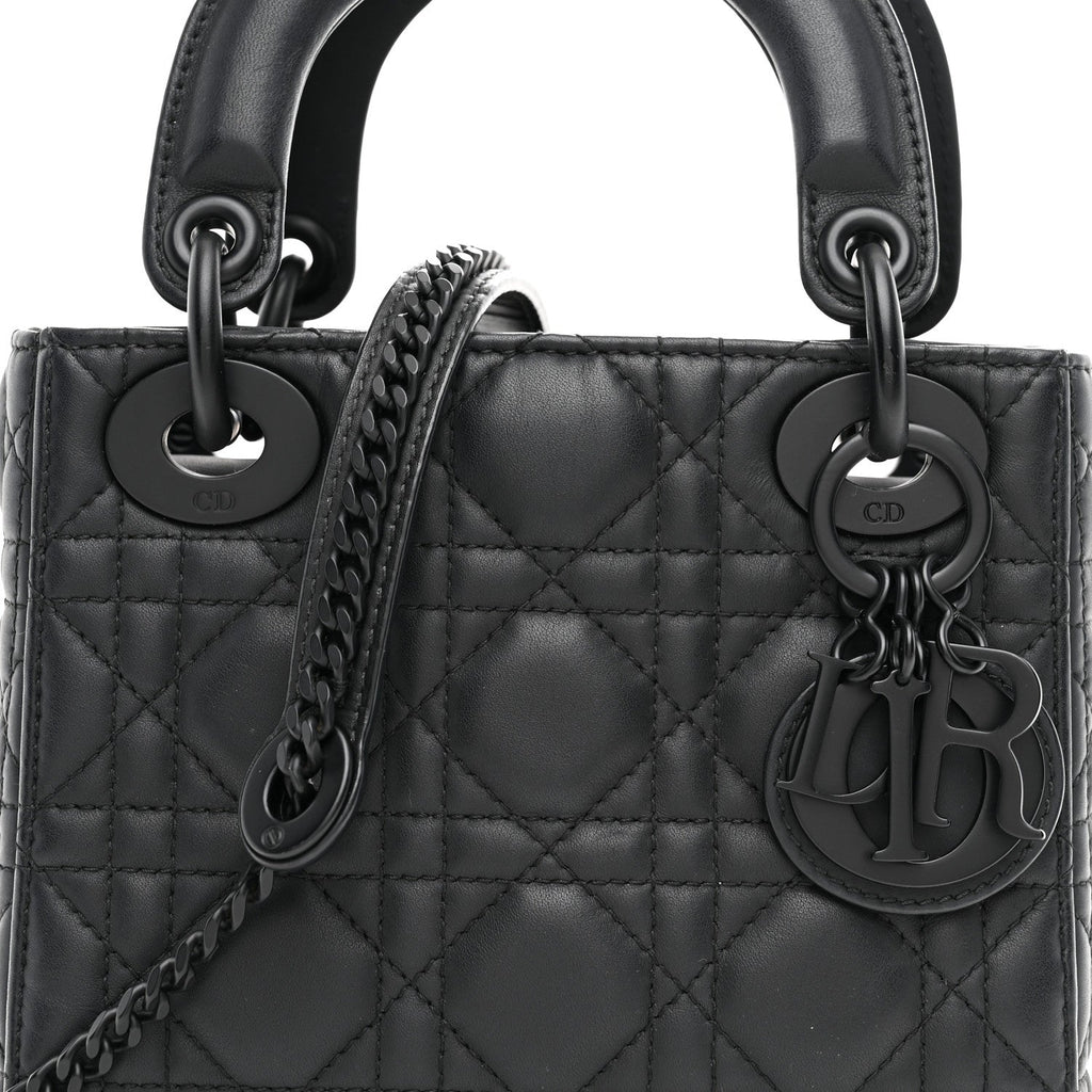 Ultra Matte Calfskin Cannage Mini Lady Dior Black wholesalehk.shop