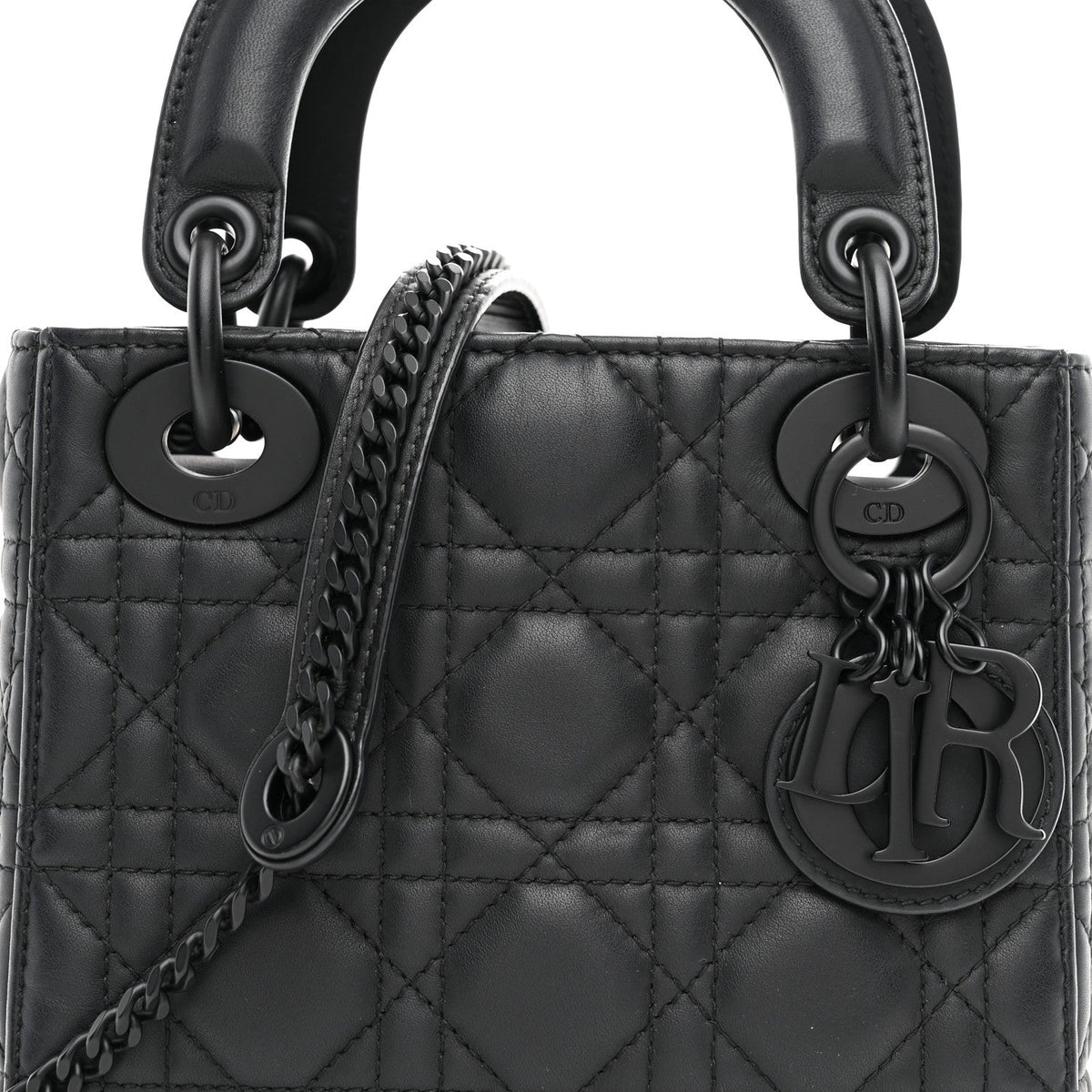 Ultra Matte Calfskin Cannage Mini Lady Dior Black wholesalehk.shop