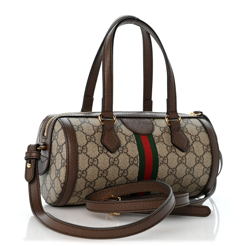 GG Supreme Monogram Web Small Ophidia Boston Bag  Beige New Acero wholesalehk.shop