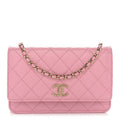Caviar Quilted Multi Chain Wallet On Chain WOC Light Pink wholesalehk.shop