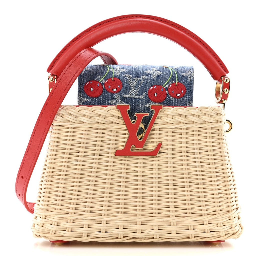 LV X TM Rattan Denim Calfskin Cerises Capucines Mini £¨ Direct shipment via from wholesalehk.shop