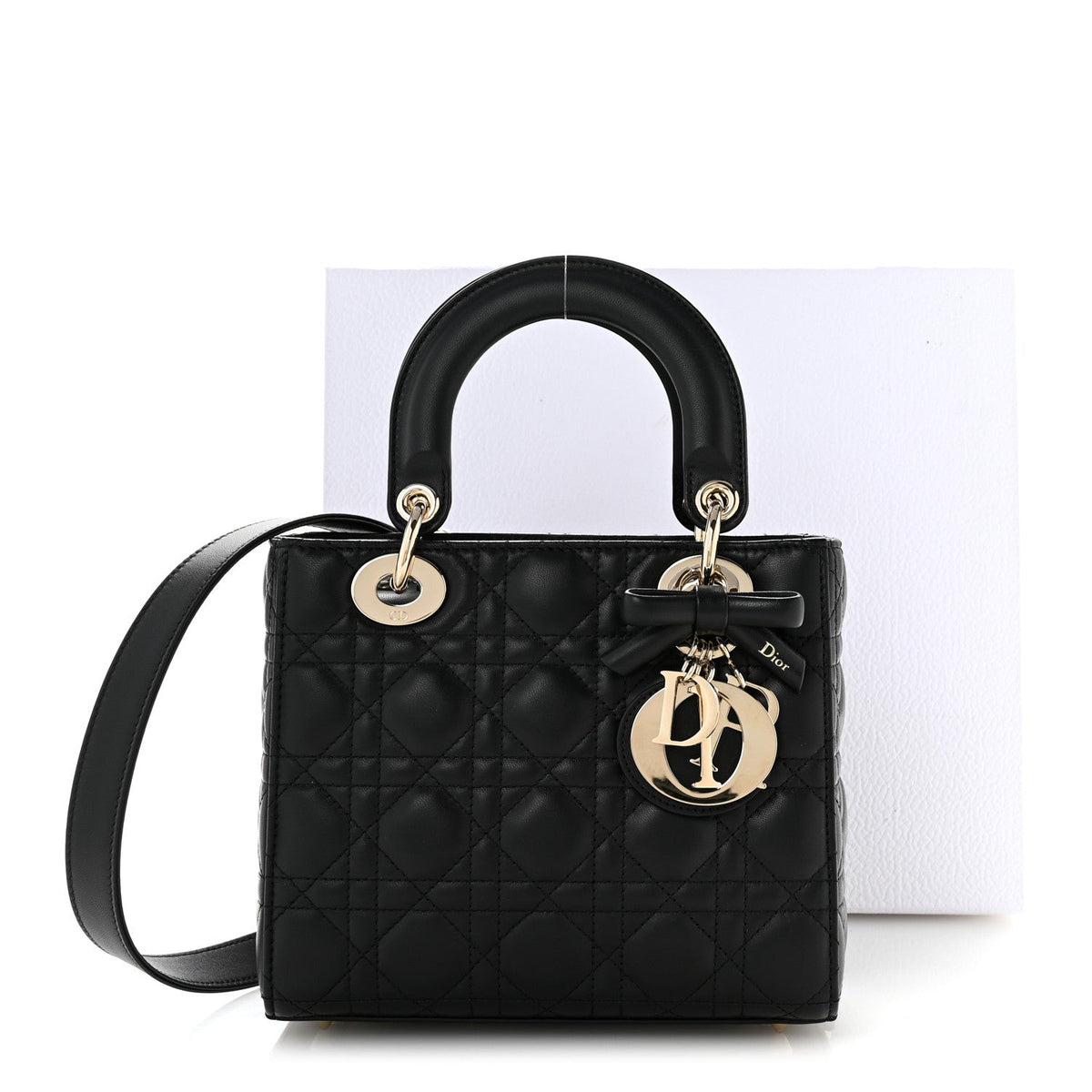 Lambskin Cannage Small Lady Dior Black wholesalehk.shop