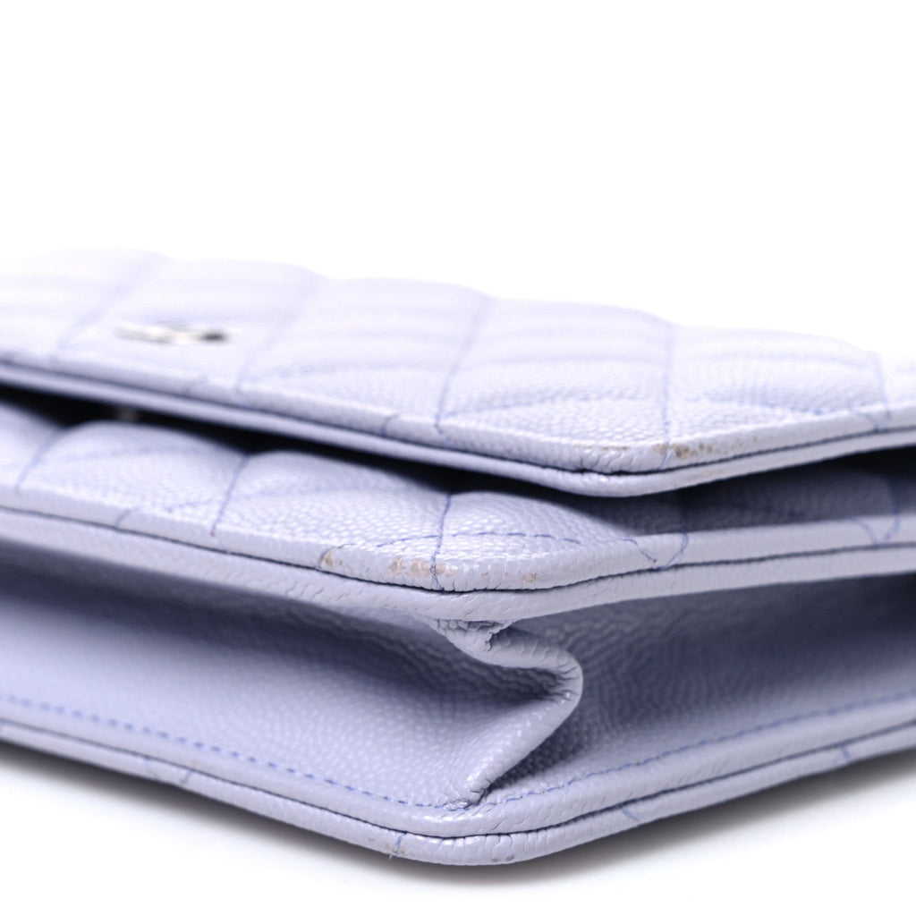 Caviar Quilted Wallet on Chain WOC Light Purple wholesalehk.shop