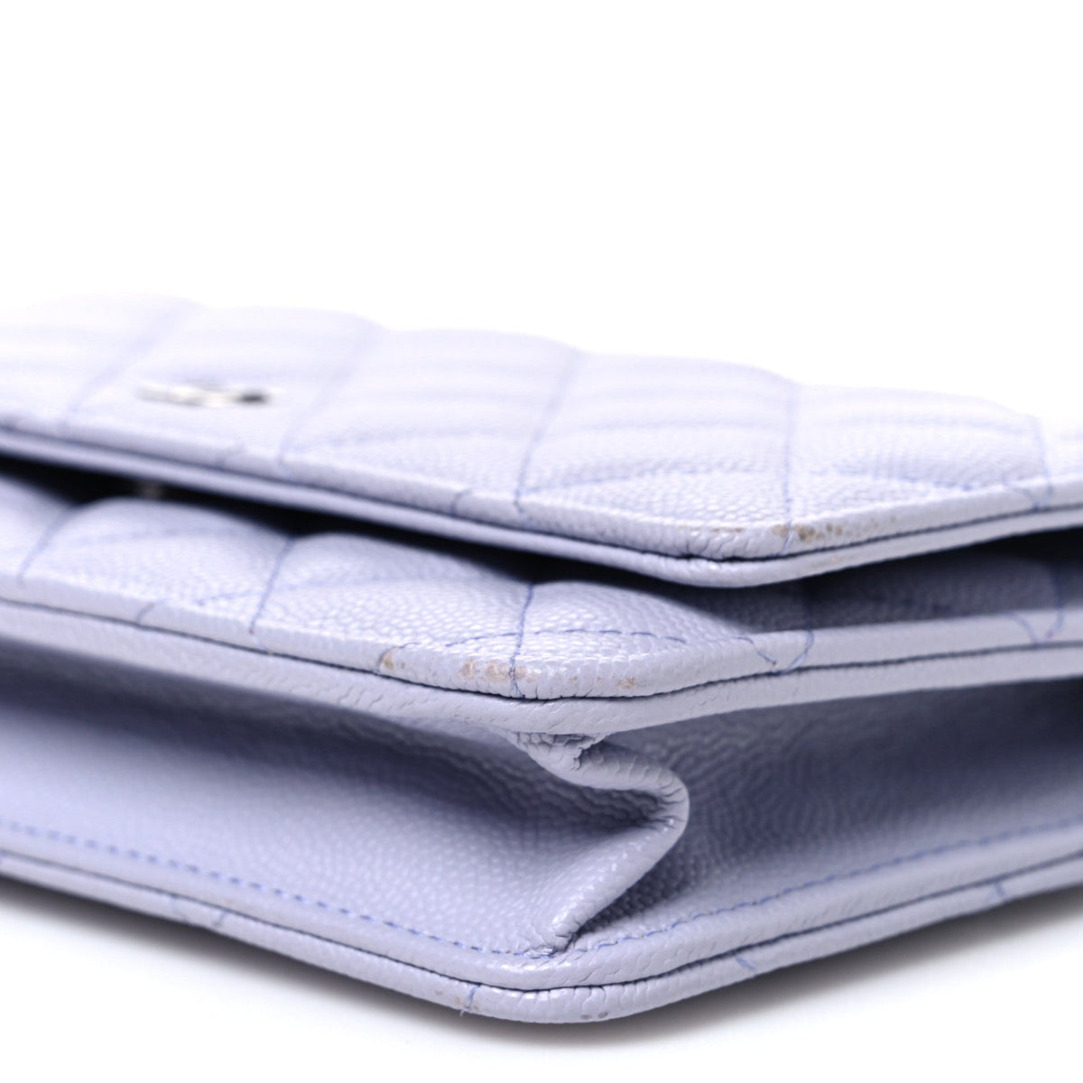 Caviar Quilted Wallet on Chain WOC Light Purple wholesalehk.shop