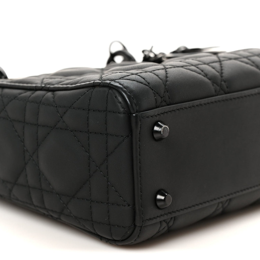 Ultra Matte Calfskin Cannage Mini Lady Dior Black wholesalehk.shop