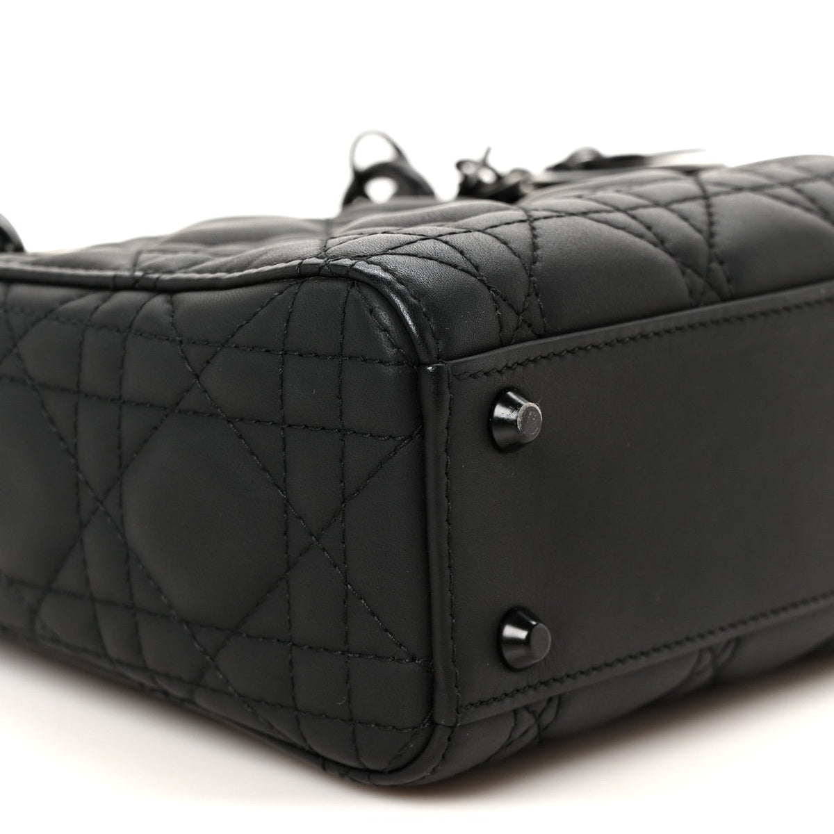Ultra Matte Calfskin Cannage Mini Lady Dior Black wholesalehk.shop