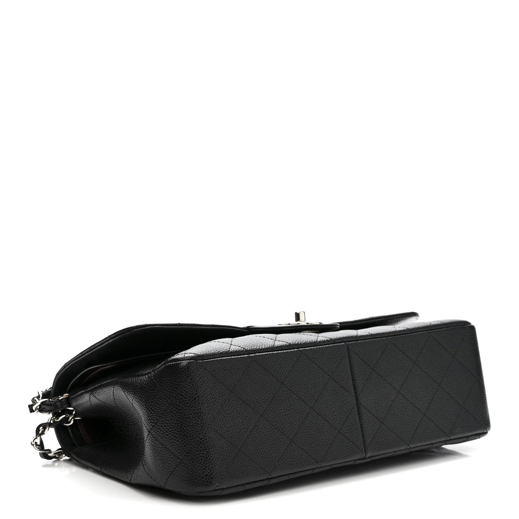 Caviar Quilted Jumbo Double Flap Black wholesalehk.shop