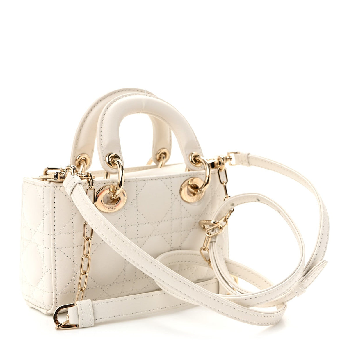 Lambskin Cannage Micro Lady D-Joy Latte wholesalehk.shop