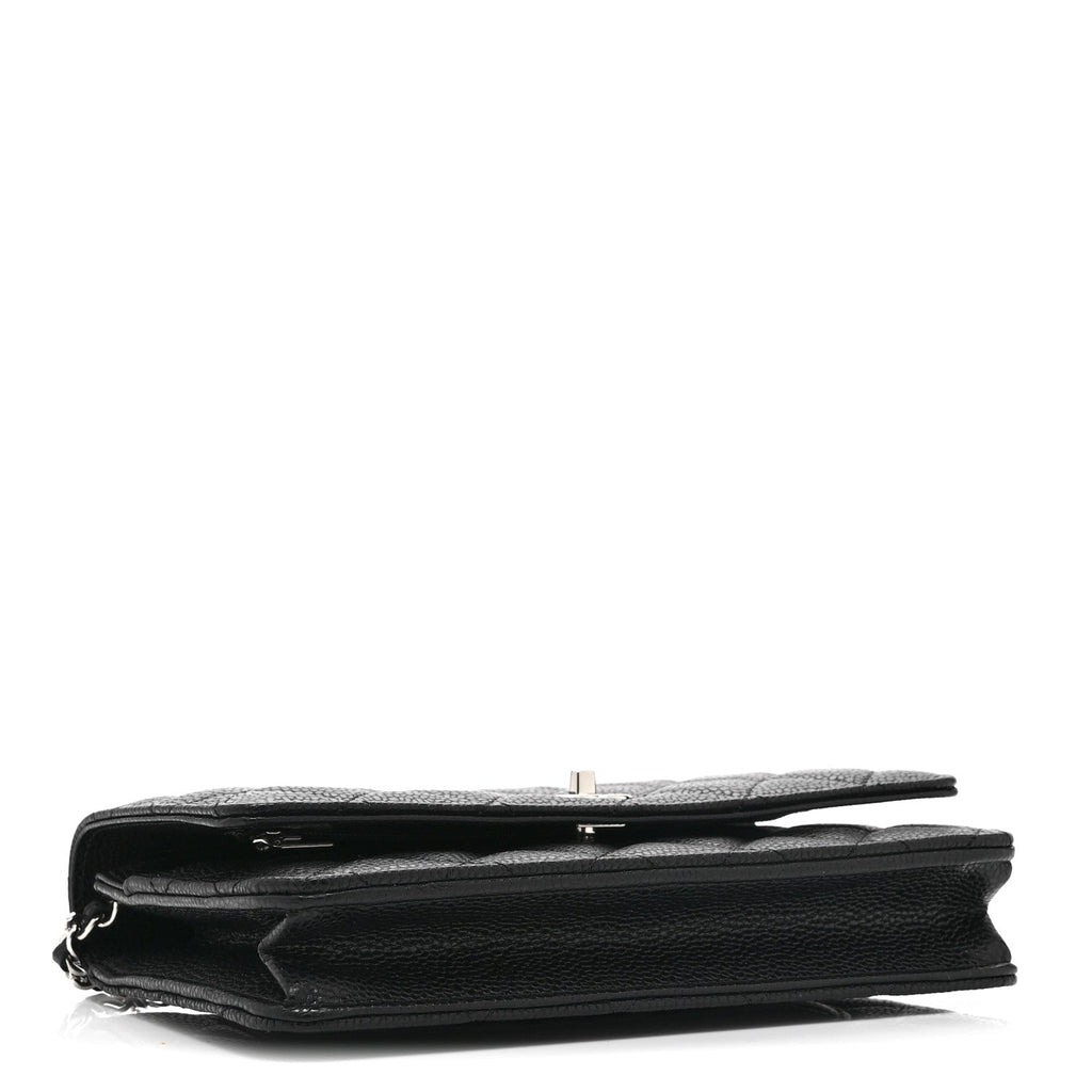 Caviar Quilted CC Turnlock Wallet On Chain WOC Black wholesalehk.shop