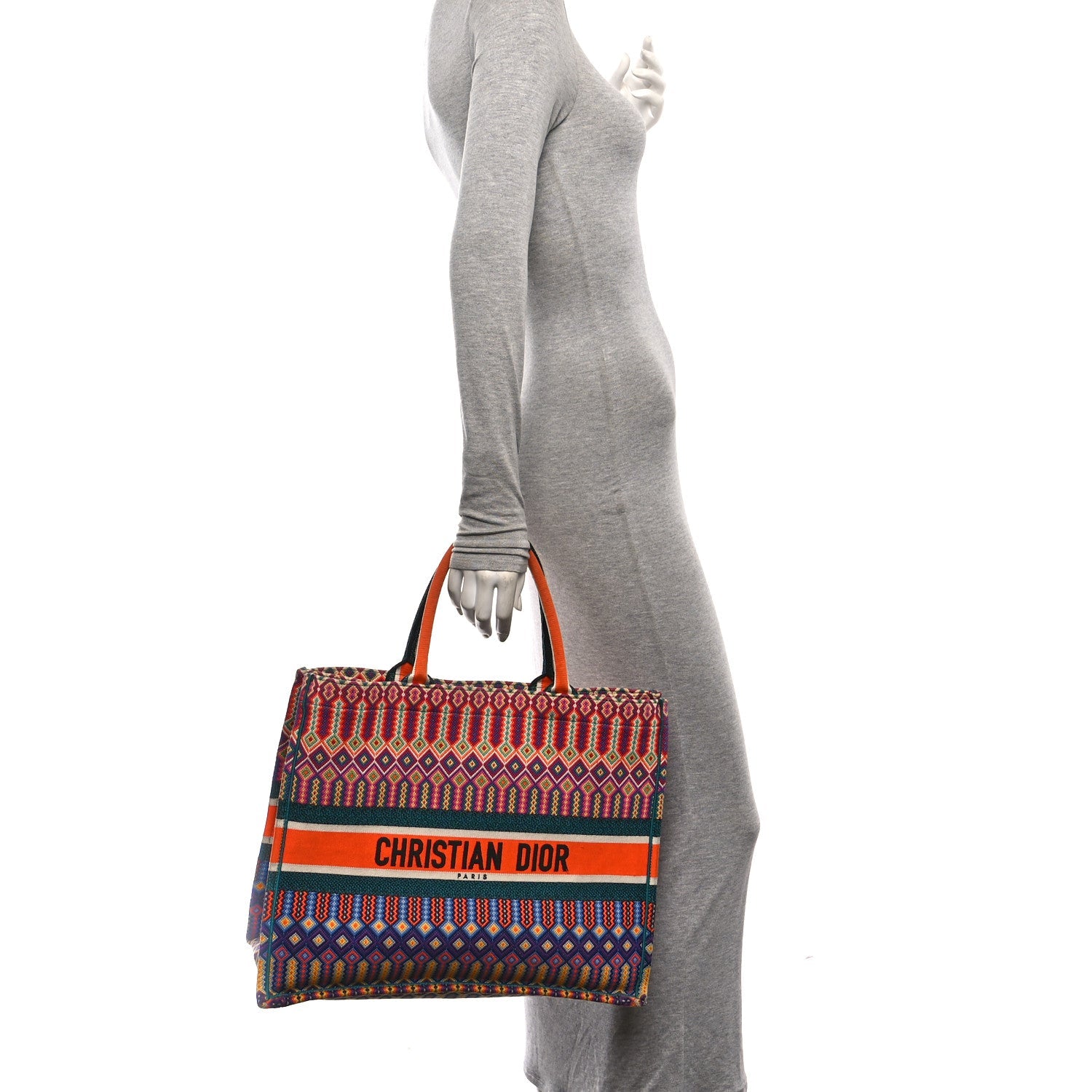 Canvas Embroidered Large Book Tote Orange Multicolor £¨ Direct shipment via from wholesalehk.shop
