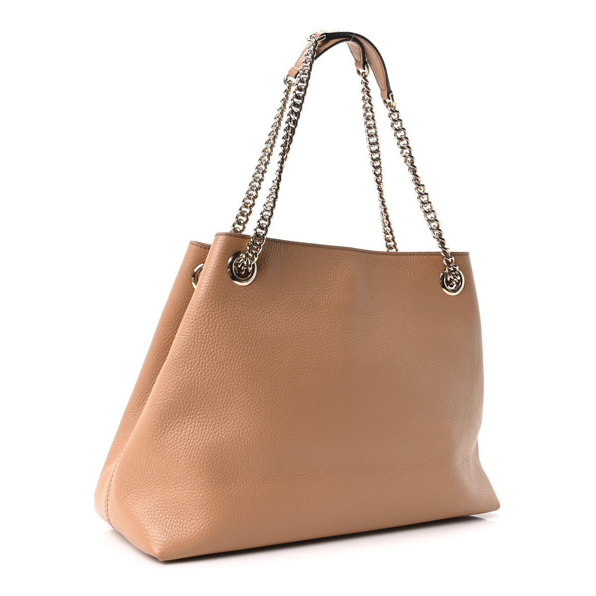 Pebbled Calfskin Medium Soho Chain Shoulder Bag Camelia wholesalehk.shop