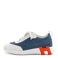 Denim Suede Goatskin Bouncing Sneakers 37.5 Bleu Clair White wholesalehk.shop