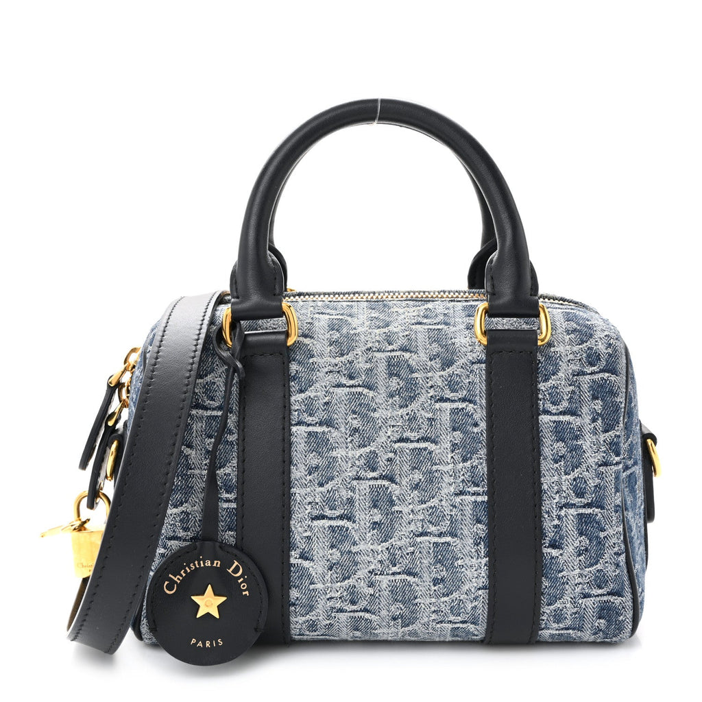 Denim Oblique Groove 20 Bag Blue wholesalehk.shop