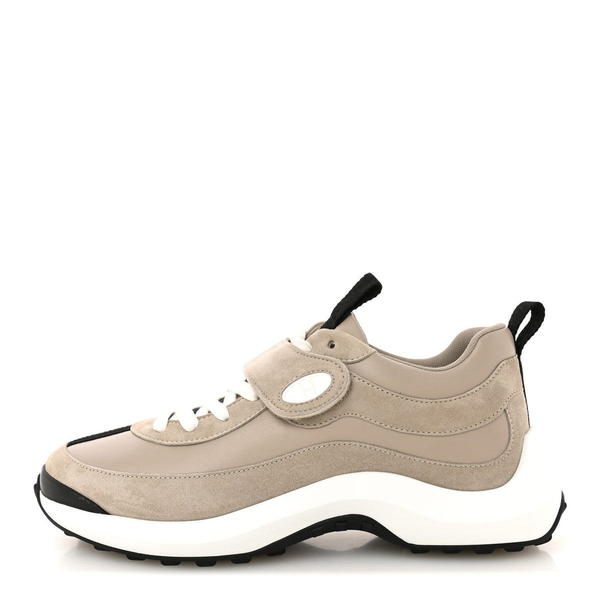 Calfskin Suede Goatskin Loop Sneakers 37 Beige Galet wholesalehk.shop