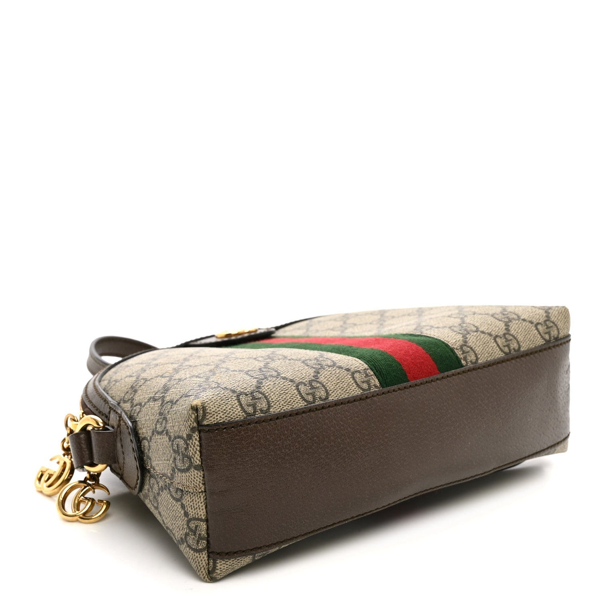 GG Supreme Monogram Textured Dollar Calfskin Web Small Ophidia Dome Shoulder Bag Beige Ebony New Acero wholesalehk.shop