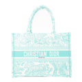 Canvas Embroidered Medium Dioriviera Toile De Jouy Book Tote Aquamarina £¨ Direct shipment via from wholesalehk.shop