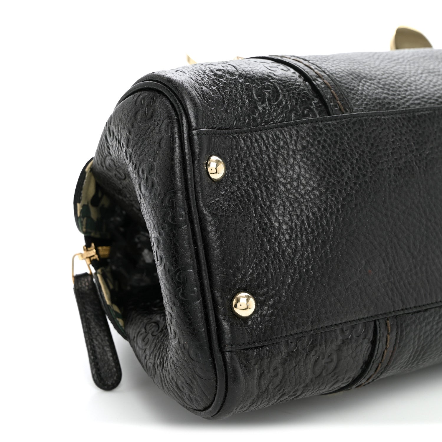 Calfskin Guccissima Signoria Bowler Bag Black £¨ Direct shipment via from wholesalehk.shop