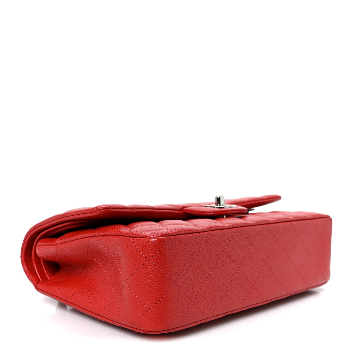 Caviar Quilted Medium Double Flap Red wholesalehk.shop