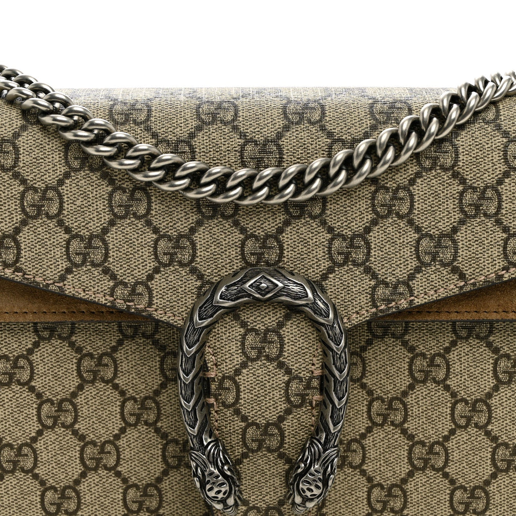 GG Supreme Monogram Suede Small Dionysus Shoulder Bag Beige Ebony Taupe wholesalehk.shop