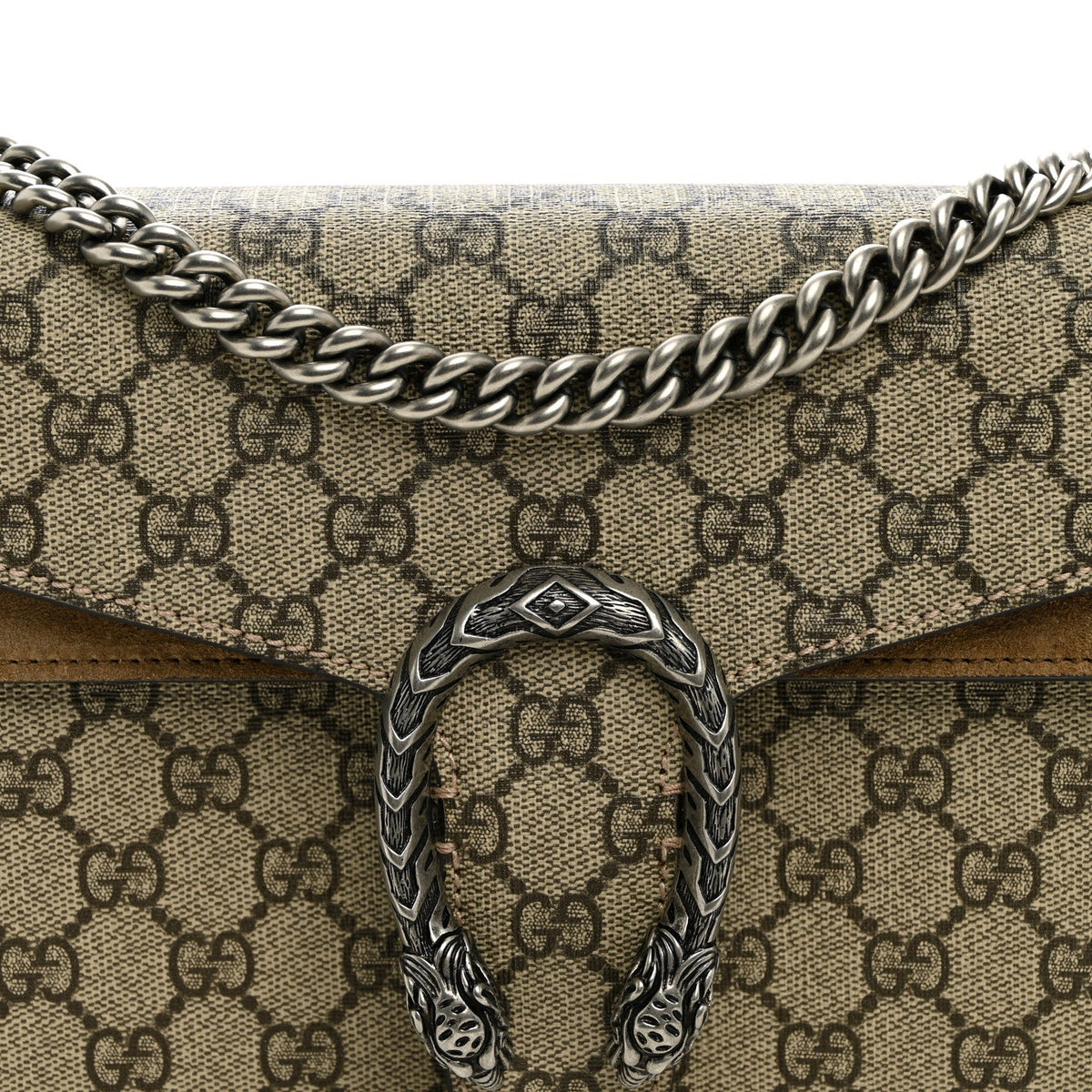 GG Supreme Monogram Suede Small Dionysus Shoulder Bag Beige Ebony Taupe wholesalehk.shop