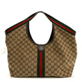 GG Monogram Web Large Giglio Tote Beige Brown wholesalehk.shop