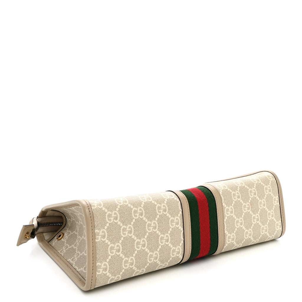 GG Supreme Monogram Web Ophidia GG Toiletry Case Beige Mystic White Oatmeal wholesalehk.shop