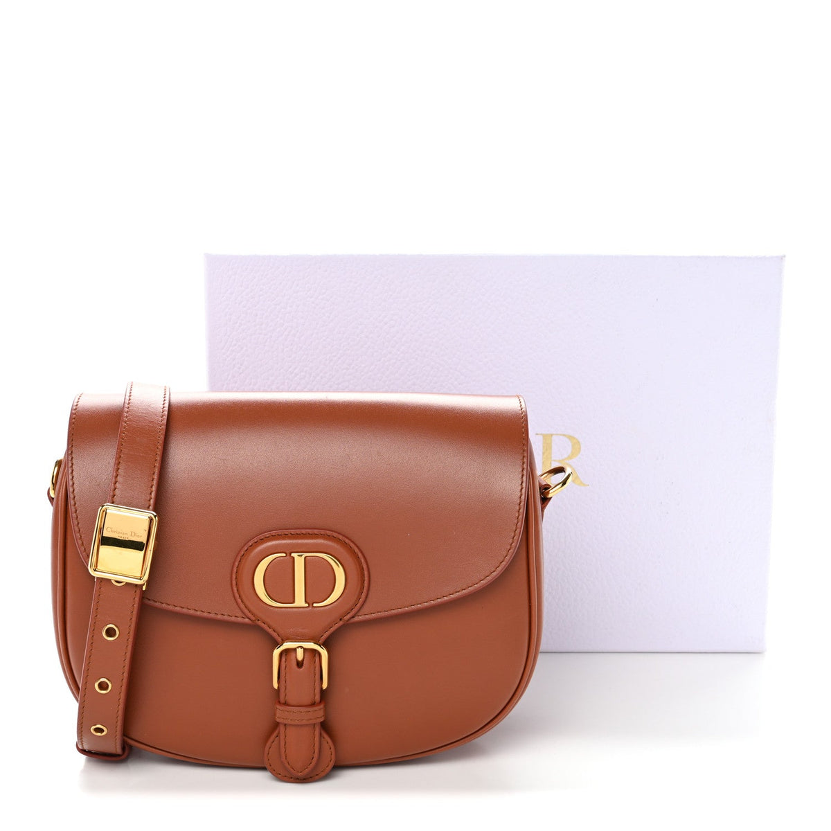 Box Calfskin Medium Bobby Flap Dark Tan wholesalehk.shop
