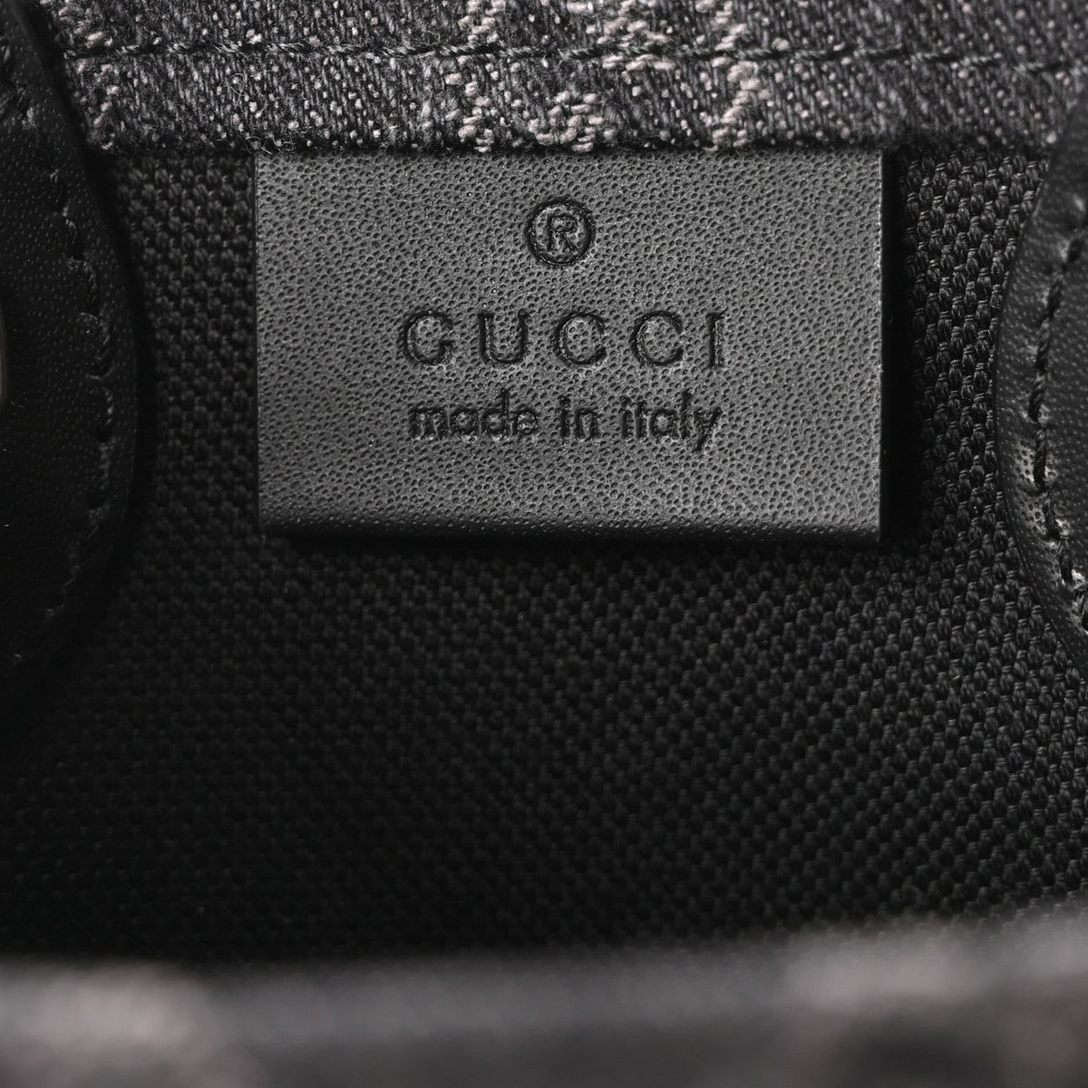 Denim GG Monogram Calfskin Mini Ophidia Tote Bag Black wholesalehk.shop