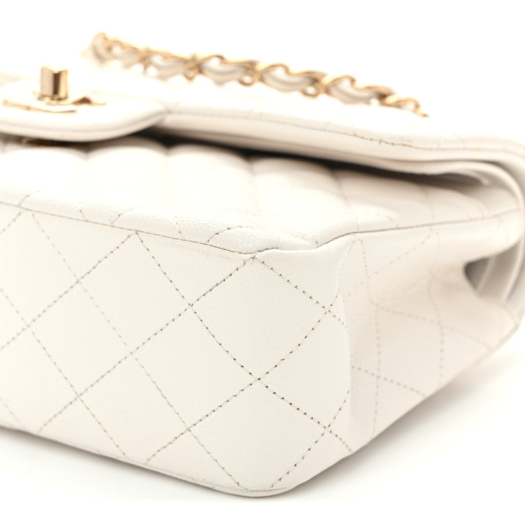 Caviar Quilted Small Double Flap White wholesalehk.shop