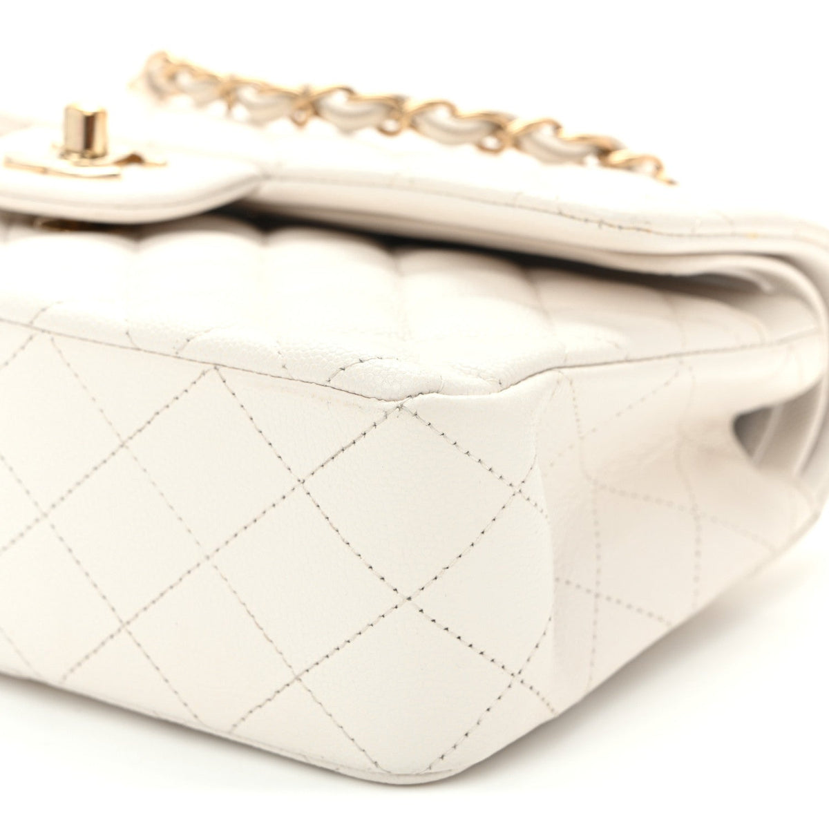 Caviar Quilted Small Double Flap White wholesalehk.shop
