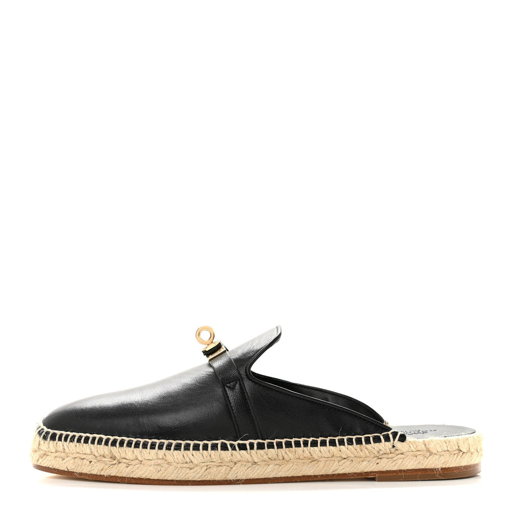 Goatskin Feria Espadrille 39 Black wholesalehk.shop