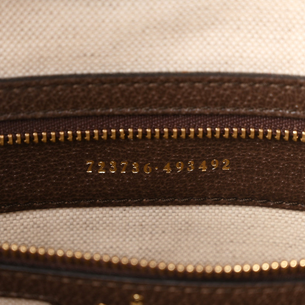 X PALACE Monogram Jumbo GG Textured Dollar Calfskin Web Medium Ophidia Shopping Tote Camel Ebony wholesalehk.shop