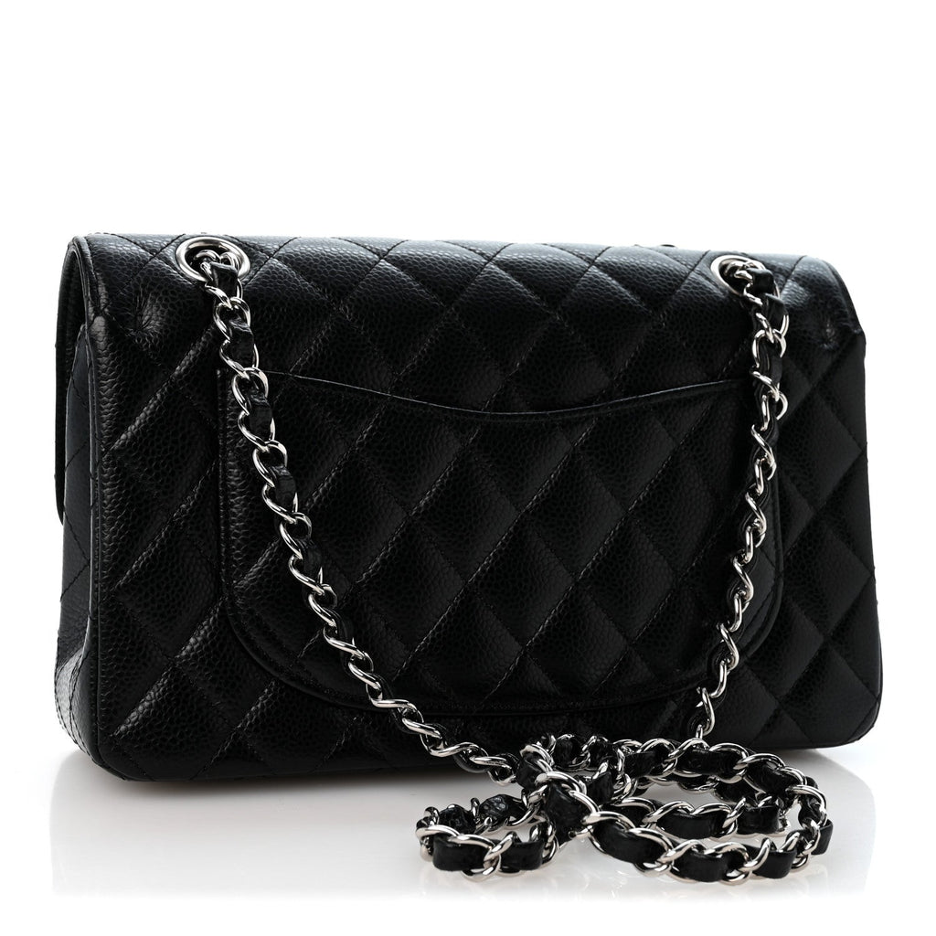 Caviar Quilted Small Double Flap Black wholesalehk.shop