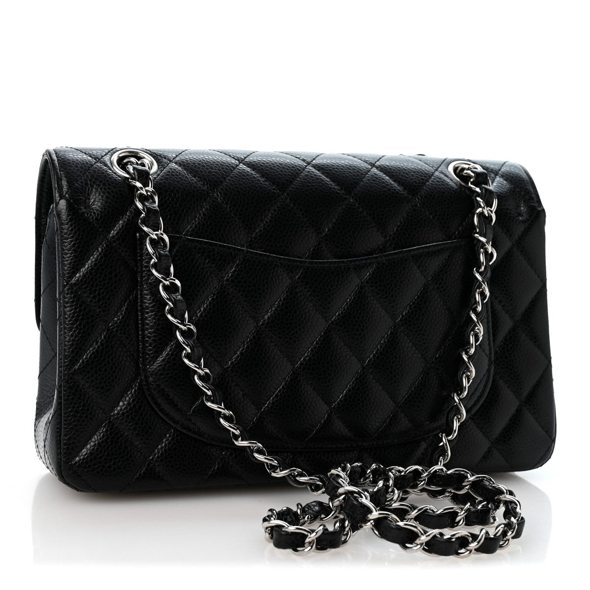 Caviar Quilted Small Double Flap Black wholesalehk.shop