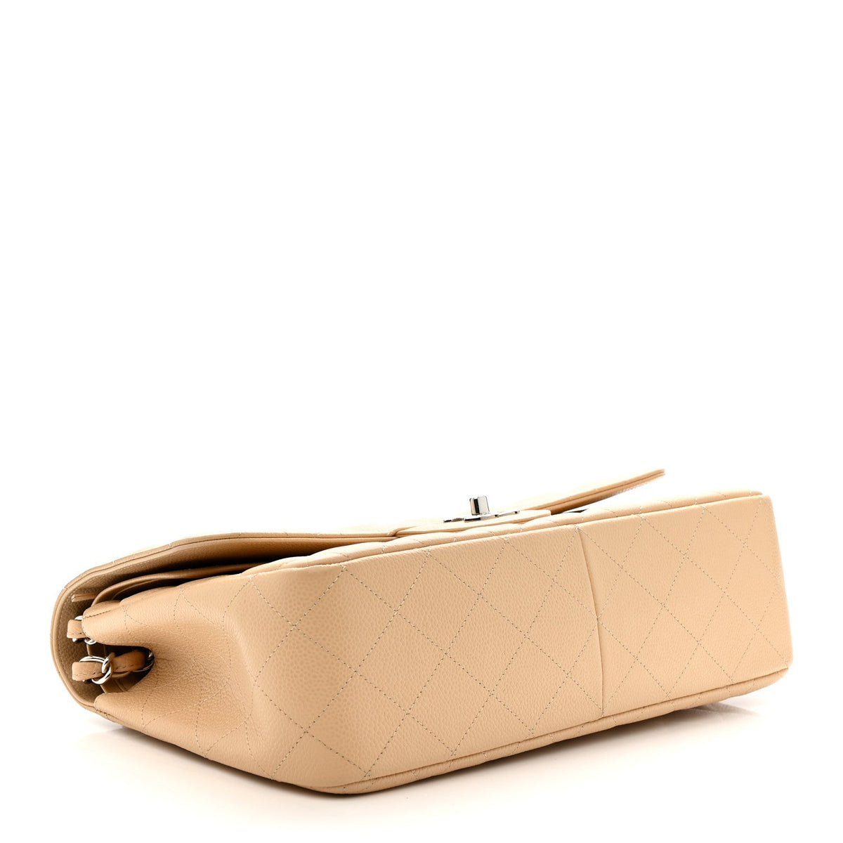 Caviar Quilted Jumbo Double Flap Light Beige wholesalehk.shop