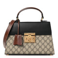 GG Supreme Monogram Calfskin Small Padlock Top Handle Bag Beige Black Cuir £¨ Direct shipment via from wholesalehk.shop