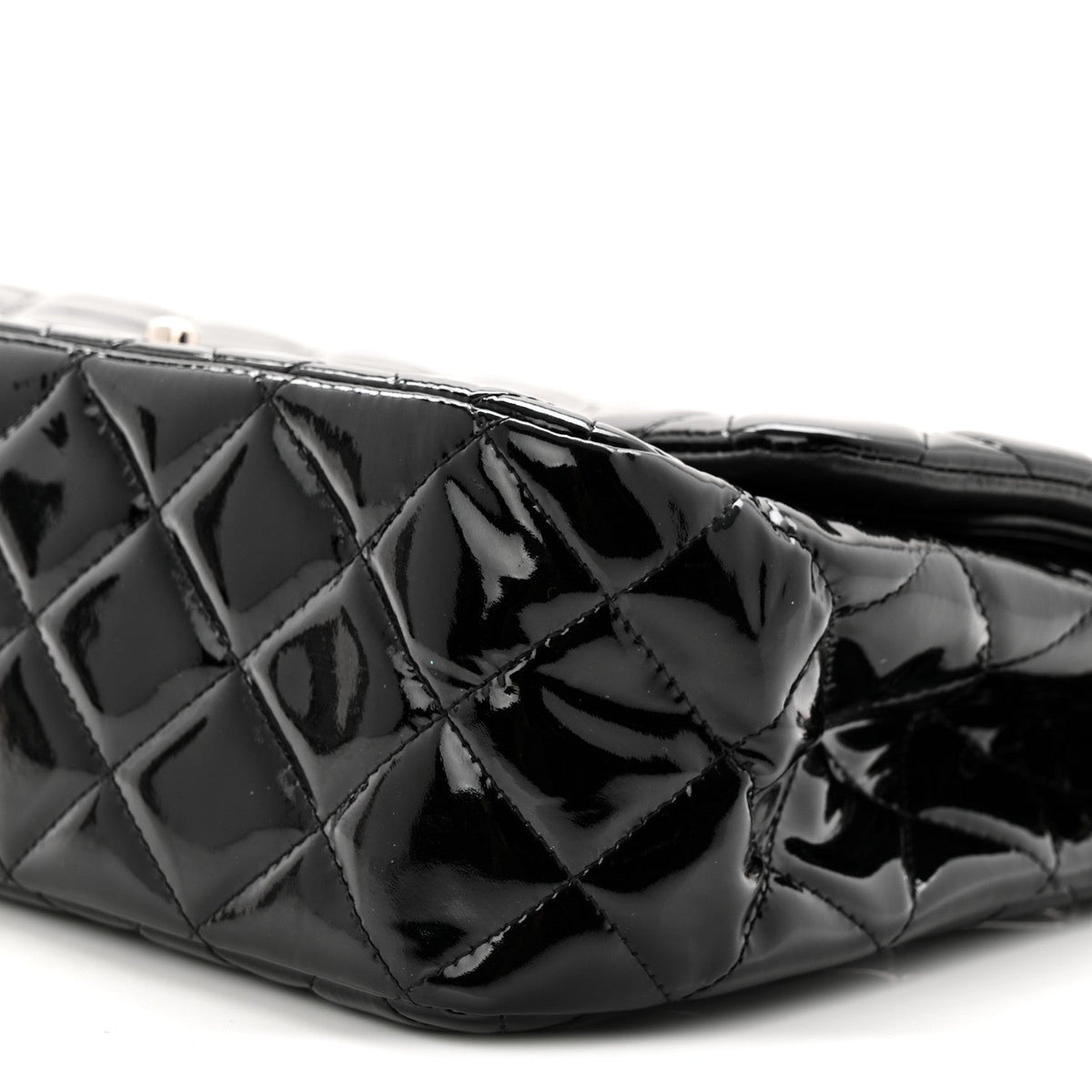 Patent Quilted Jumbo Double Flap Black wholesalehk.shop