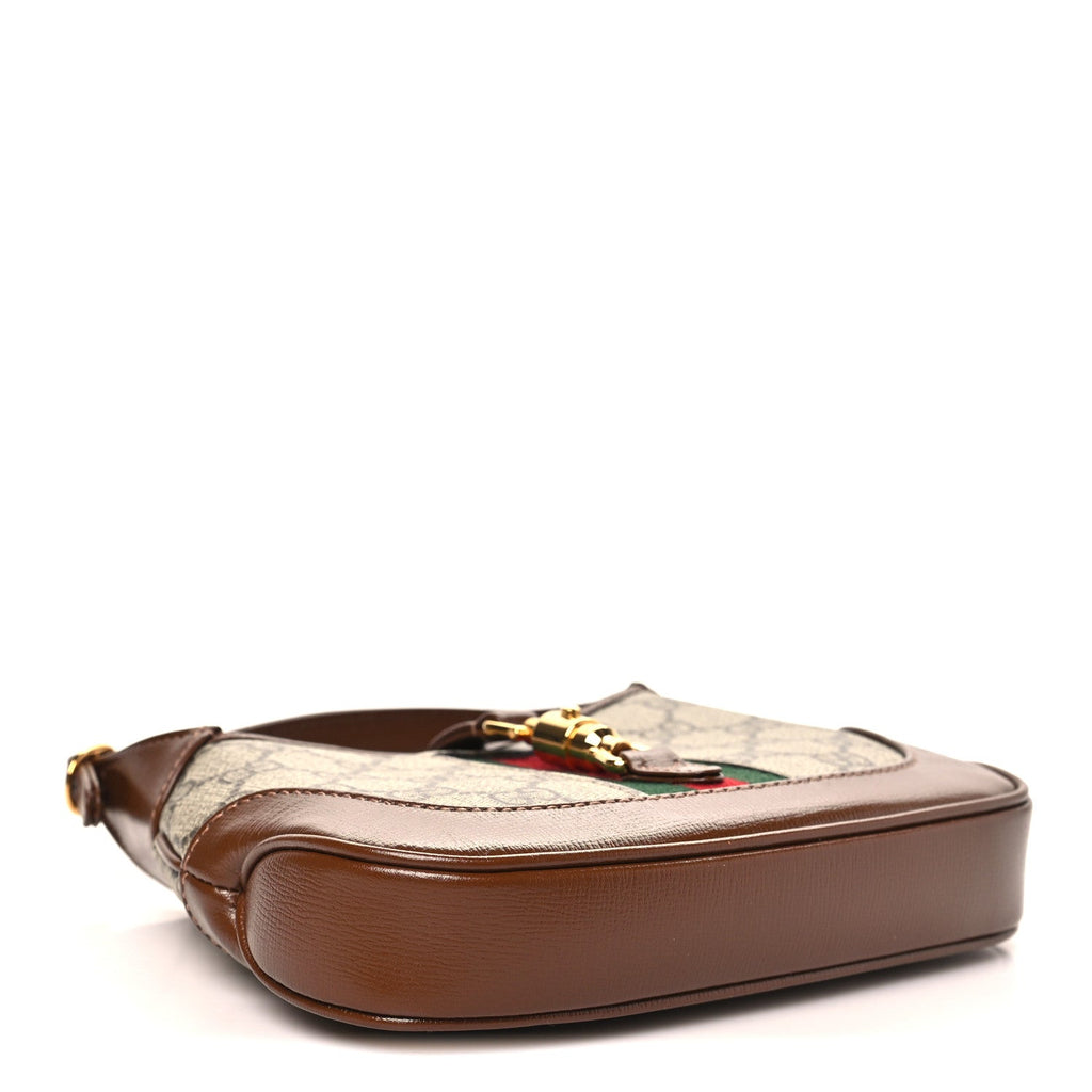 GG Supreme Monogram Azalea Calfskin Web Mini Jackie 1961 Hobo Beige Ebony Brown Sugar £¨ Direct shipment via from wholesalehk.shop