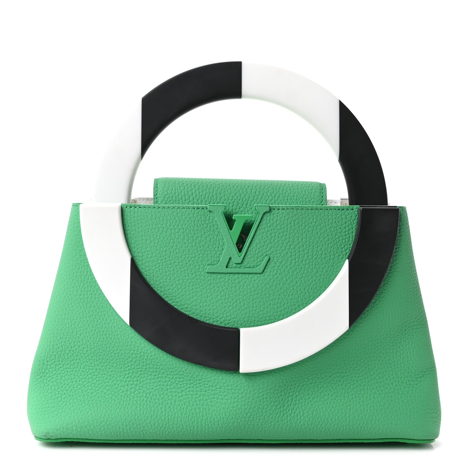 Taurillon Daniel Buren Artycapucines MM Green White £¨ Direct shipment via from wholesalehk.shop