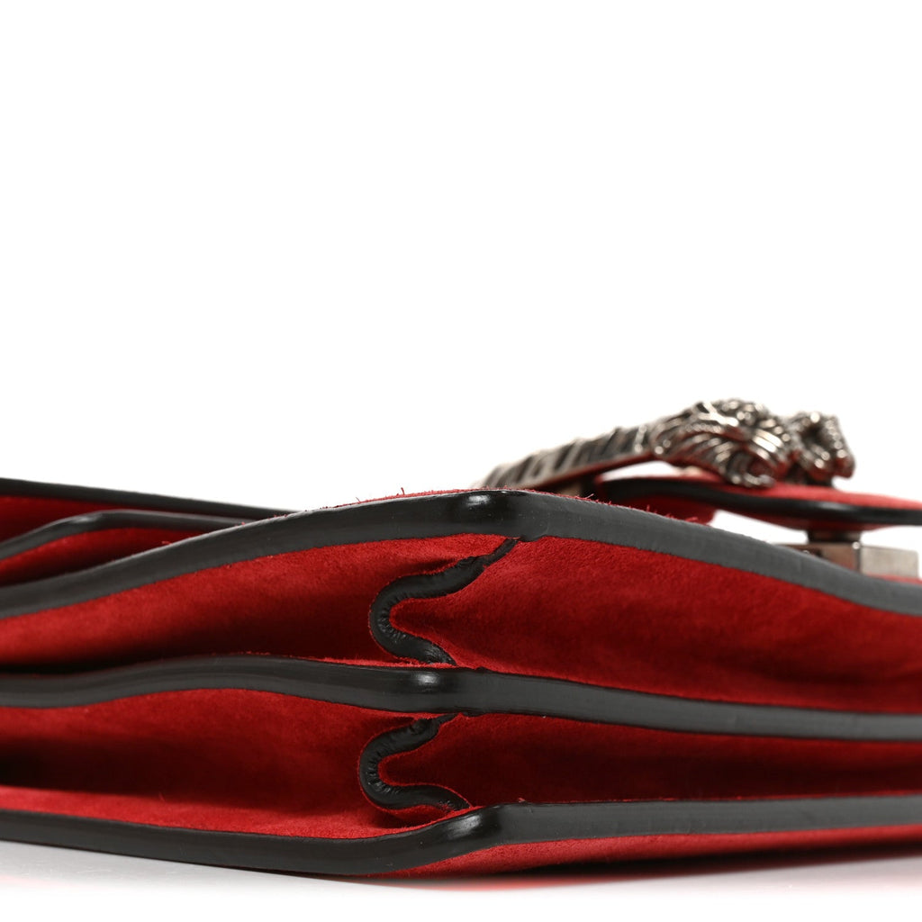 Suede Vitello Velvet Small Dionysus Shoulder Bag Vulcanic Red wholesalehk.shop