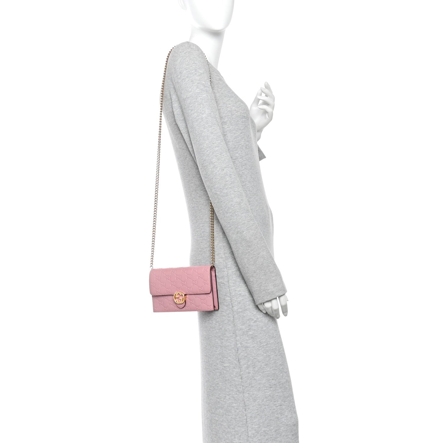Guccissima Icon Chain Wallet Carmine Rose £¨ Direct shipment via from wholesalehk.shop