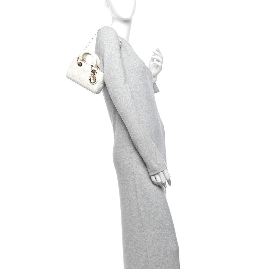 Lambskin Cannage Micro Lady D-Joy Latte wholesalehk.shop