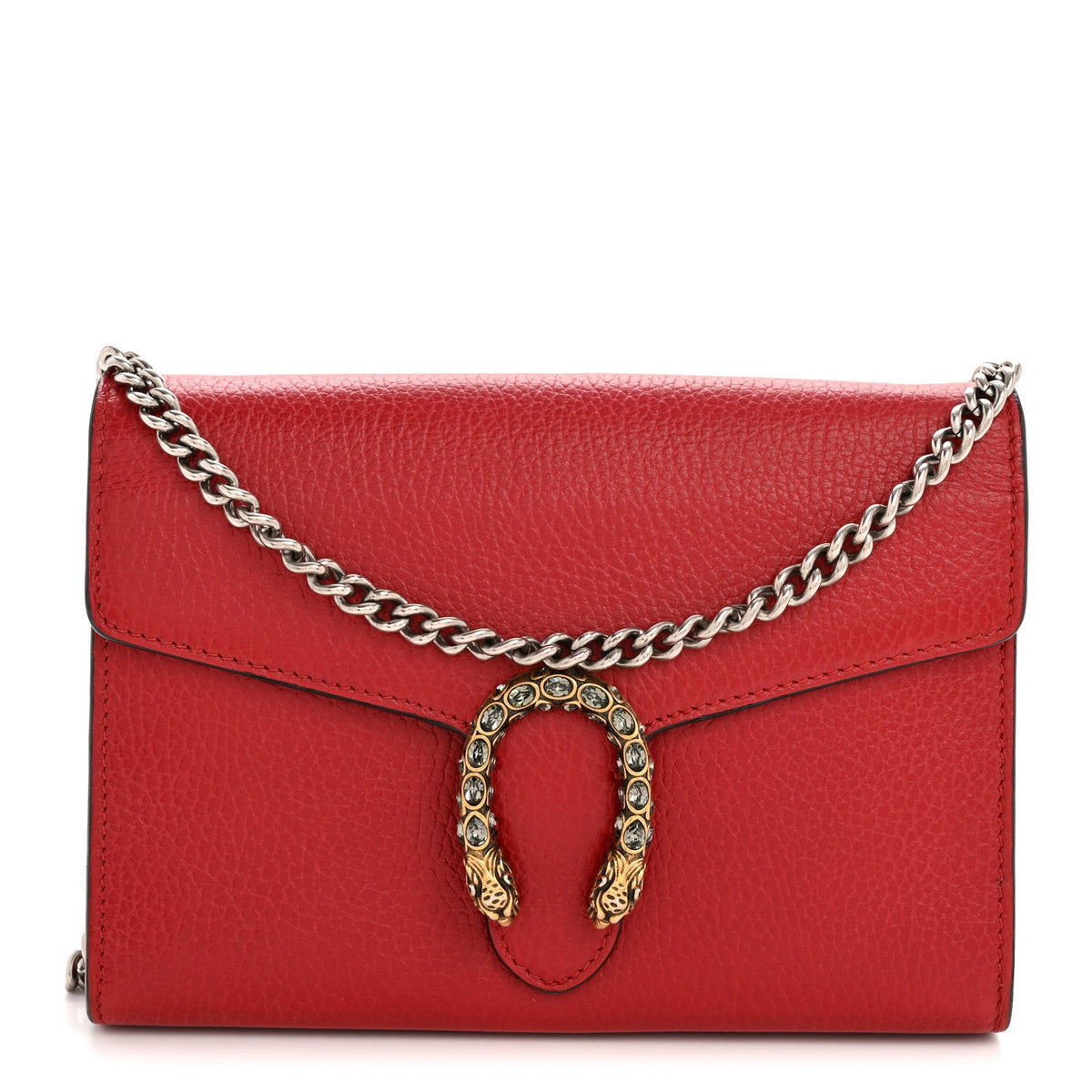 Calfskin Mini Dionysus Chain Wallet Hibiscus Red wholesalehk.shop