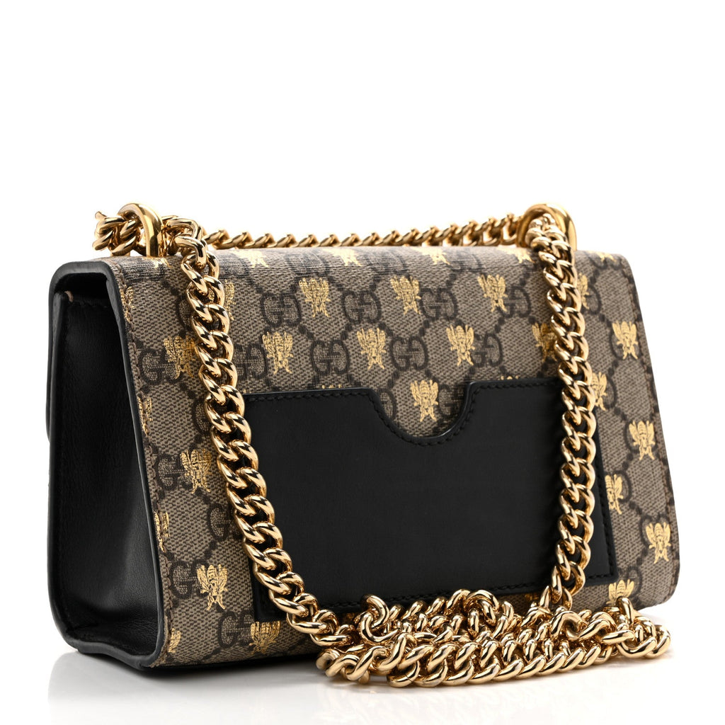 GG Supreme Monogram Bees Small Padlock Shoulder Bag Black £¨ Direct shipment via from wholesalehk.shop