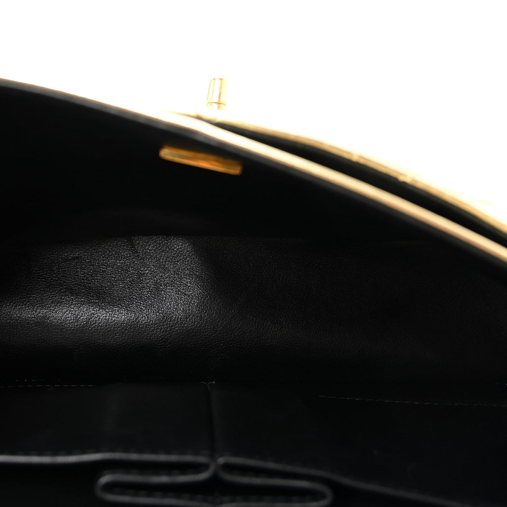 Hammered Metallic Calfskin Quilted Small Double Flap Gold wholesalehk.shop
