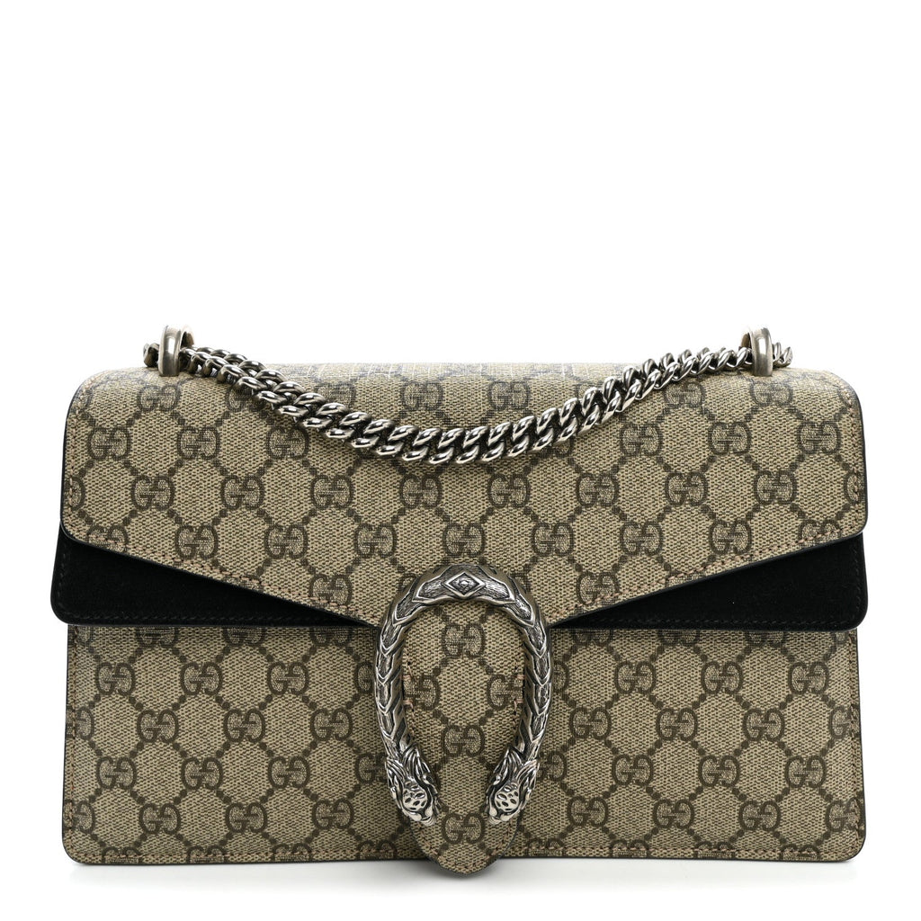 GG Supreme Monogram Small Dionysus Shoulder Bag Black wholesalehk.shop