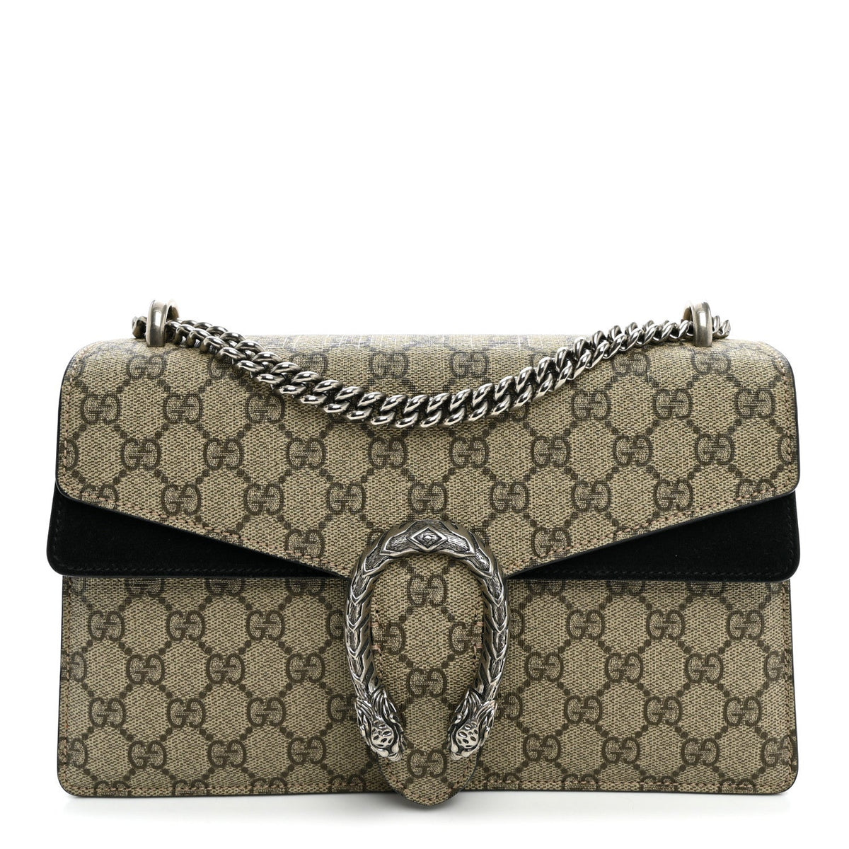 GG Supreme Monogram Small Dionysus Shoulder Bag Black wholesalehk.shop