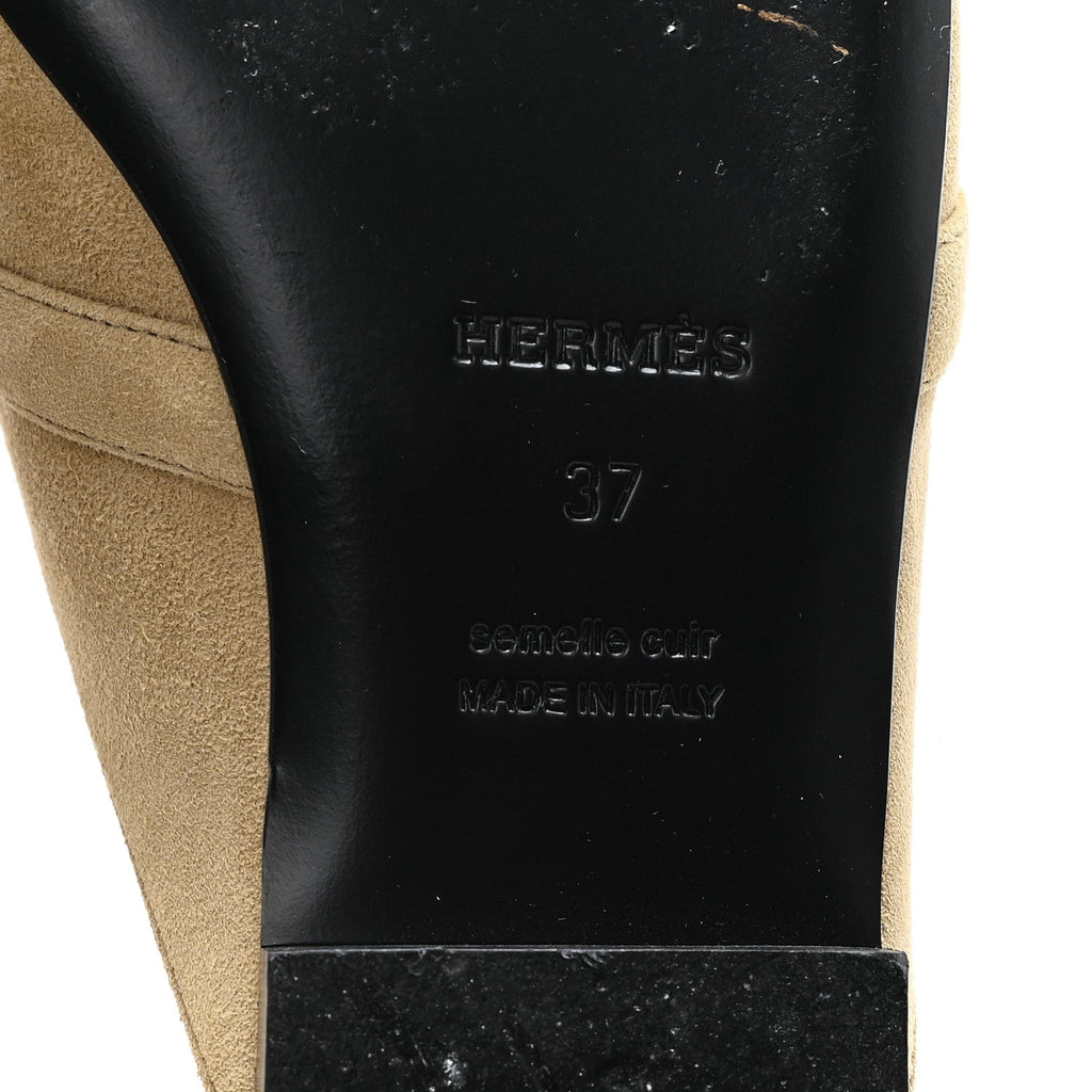 Suede Goatskin Oz Mules 37 Beige Sable wholesalehk.shop