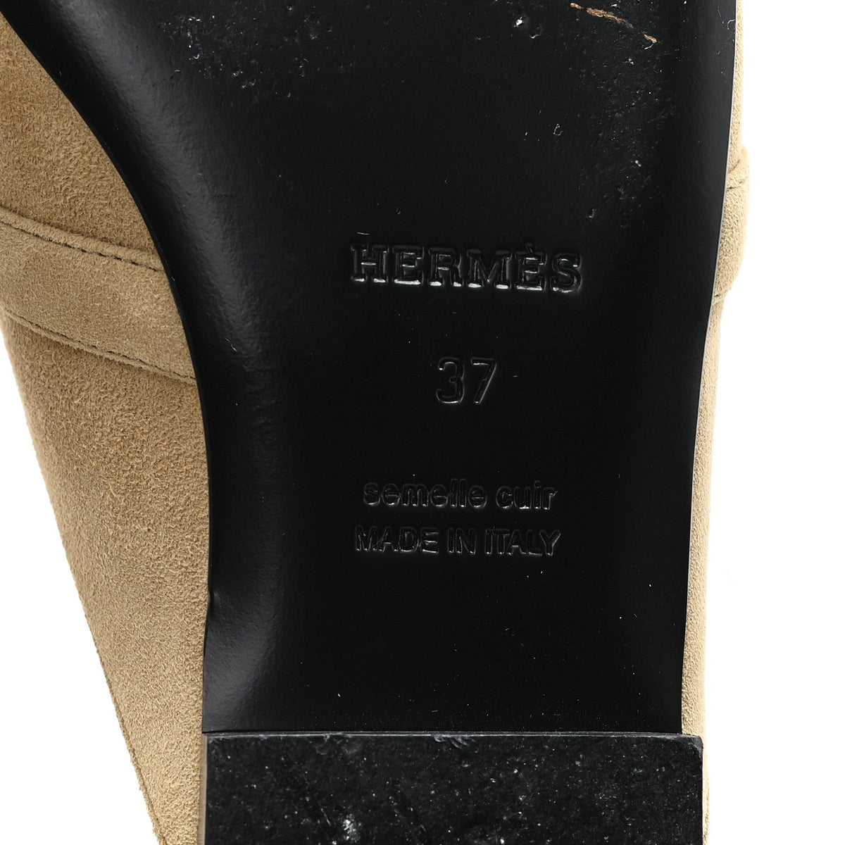 Suede Goatskin Oz Mules 37 Beige Sable wholesalehk.shop