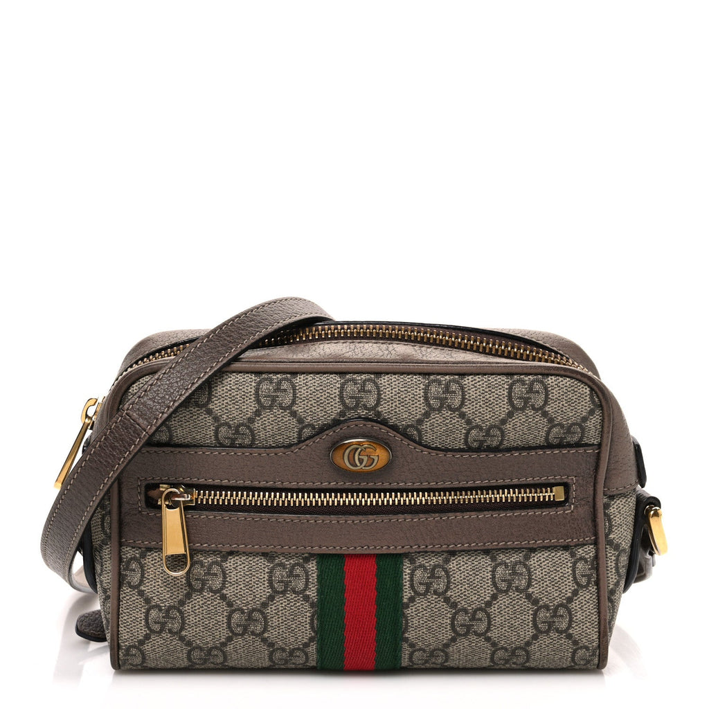 GG Supreme Monogram Web Mini Ophidia Shoulder Bag Brown wholesalehk.shop